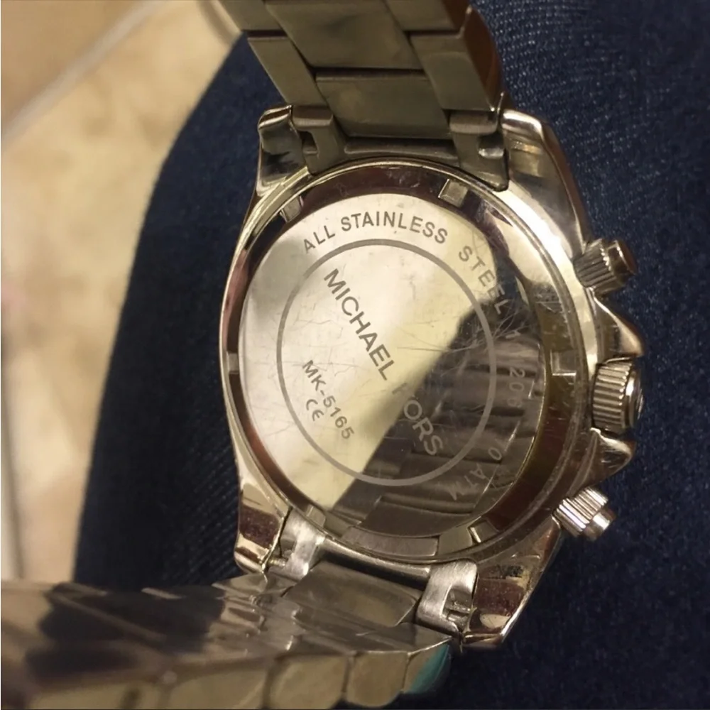 Elegant rhinestone MK sliver watch